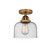Nouveau 2 LED Semi-Flush Mount in Brushed Brass (405|2881CBBG74LED)
