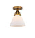 Nouveau 2 LED Semi-Flush Mount in Brushed Brass (405|2881CBBG41LED)
