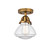 Nouveau 2 One Light Semi-Flush Mount in Brushed Brass (405|2881CBBG322)