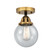Nouveau 2 One Light Semi-Flush Mount in Black Antique Brass (405|2881CBABG2046)