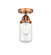 Nouveau 2 One Light Semi-Flush Mount in Antique Copper (405|2881CACG312)