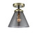 Nouveau One Light Semi-Flush Mount in Black Antique Brass (405|2841CBABG43)