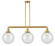Franklin Restoration Three Light Island Pendant in Satin Gold (405|213SGG20410)