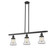 Franklin Restoration Three Light Island Pendant in Matte Black (405|213BKG192)