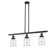 Franklin Restoration Three Light Island Pendant in Matte Black (405|213BKG182)