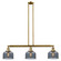 Franklin Restoration Three Light Island Pendant in Brushed Brass (405|213BBG73)
