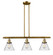 Franklin Restoration Three Light Island Pendant in Brushed Brass (405|213BBG44)
