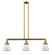Franklin Restoration Three Light Island Pendant in Brushed Brass (405|213BBG192)