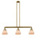 Franklin Restoration Three Light Island Pendant in Brushed Brass (405|213BBG171)