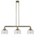 Franklin Restoration Three Light Island Pendant in Antique Brass (405|213ABG74)