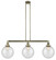 Franklin Restoration Three Light Island Pendant in Antique Brass (405|213ABG20410)