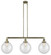 Franklin Restoration Three Light Island Pendant in Antique Brass (405|213ABG20210) Franklin Restoration Three Light Island Pendant in Antique Brass (405|213ABG20210)