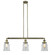 Franklin Restoration Three Light Island Pendant in Antique Brass (405|213ABG184)