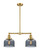 Franklin Restoration Two Light Island Pendant in Satin Gold (405|209SGG73)