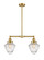 Franklin Restoration Two Light Island Pendant in Satin Gold (405|209SGG6647)