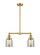 Franklin Restoration Two Light Island Pendant in Satin Gold (405|209SGG58)