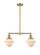 Franklin Restoration Two Light Island Pendant in Satin Gold (405|209SGG531)