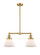Franklin Restoration Two Light Island Pendant in Satin Gold (405|209SGG41)