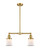 Franklin Restoration Two Light Island Pendant in Satin Gold (405|209SGG181S)