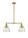 Franklin Restoration Two Light Island Pendant in Satin Gold (405|209SGG172)