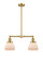Franklin Restoration Two Light Island Pendant in Satin Gold (405|209SGG171)