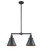 Franklin Restoration Two Light Island Pendant in Matte Black (405|209BKM13BK)