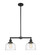 Franklin Restoration Two Light Island Pendant in Matte Black (405|209BKG713)