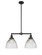 Franklin Restoration Two Light Island Pendant in Matte Black (405|209BKG222)