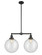 Franklin Restoration Two Light Island Pendant in Matte Black (405|209BKG20412)