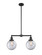 Franklin Restoration Two Light Island Pendant in Matte Black (405|209BKG2028)