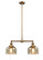 Franklin Restoration Two Light Island Pendant in Brushed Brass (405|209BBG78)
