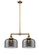 Franklin Restoration Two Light Island Pendant in Brushed Brass (405|209BBG73L)