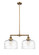 Franklin Restoration Two Light Island Pendant in Brushed Brass (405|209BBG713L)