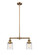 Franklin Restoration Two Light Island Pendant in Brushed Brass (405|209BBG513)