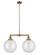 Franklin Restoration Two Light Island Pendant in Brushed Brass (405|209BBG20212)