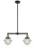 Franklin Restoration Two Light Island Pendant in Black Antique Brass (405|209BABG534)