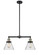 Franklin Restoration Two Light Island Pendant in Black Antique Brass (405|209BABG44)