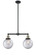Franklin Restoration Two Light Island Pendant in Black Antique Brass (405|209BABG2028)
