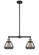 Franklin Restoration Two Light Island Pendant in Black Antique Brass (405|209BABG173)