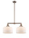 Franklin Restoration Two Light Island Pendant in Antique Copper (405|209ACG71L)