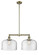 Franklin Restoration Two Light Island Pendant in Antique Brass (405|209ABG72L)