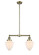 Franklin Restoration Two Light Island Pendant in Antique Brass (405|209ABG6617)