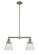 Franklin Restoration Two Light Island Pendant in Antique Brass (405|209ABG64)