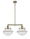 Franklin Restoration Two Light Island Pendant in Antique Brass (405|209ABG542)