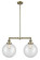 Franklin Restoration Two Light Island Pendant in Antique Brass (405|209ABG20210)