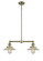 Franklin Restoration Two Light Island Pendant in Antique Brass (405|209ABG2)