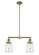 Franklin Restoration Two Light Island Pendant in Antique Brass (405|209ABG182)