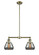 Franklin Restoration Two Light Island Pendant in Antique Brass (405|209ABG173)