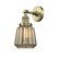 Franklin Restoration One Light Wall Sconce in Antique Brass (405|203ABG146)