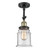 Franklin Restoration One Light Semi-Flush Mount in Black Antique Brass (405|201FBABG184) Franklin Restoration One Light Semi-Flush Mount in Black Antique Brass (405|201FBABG184)